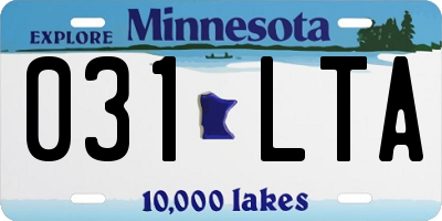 MN license plate 031LTA