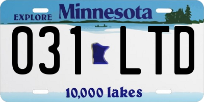 MN license plate 031LTD