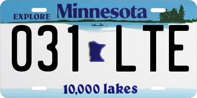 MN license plate 031LTE
