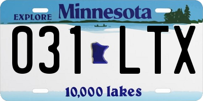 MN license plate 031LTX