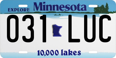 MN license plate 031LUC