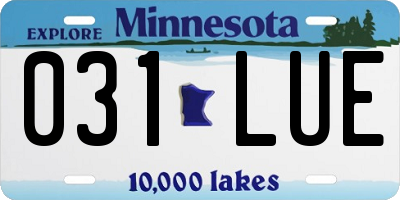 MN license plate 031LUE