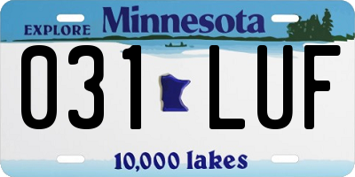 MN license plate 031LUF