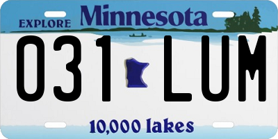 MN license plate 031LUM