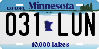 MN license plate 031LUN