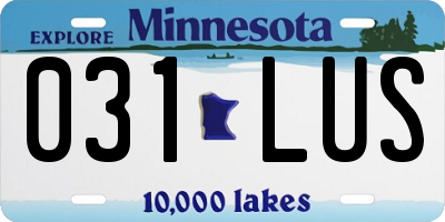 MN license plate 031LUS