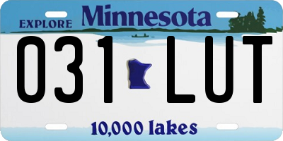 MN license plate 031LUT