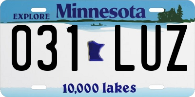 MN license plate 031LUZ