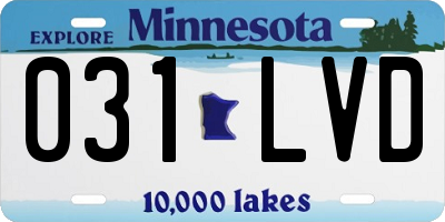 MN license plate 031LVD