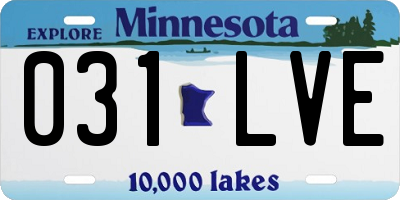 MN license plate 031LVE