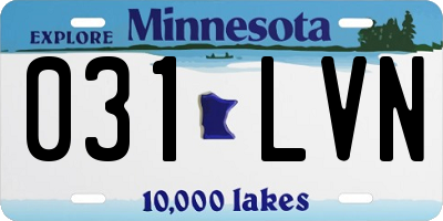 MN license plate 031LVN