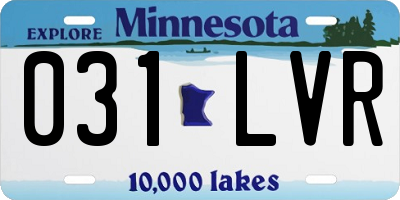MN license plate 031LVR