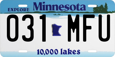 MN license plate 031MFU