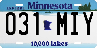 MN license plate 031MIY
