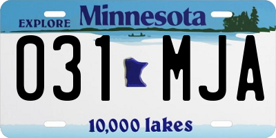 MN license plate 031MJA