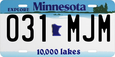 MN license plate 031MJM