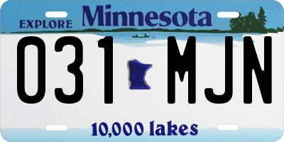 MN license plate 031MJN
