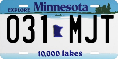 MN license plate 031MJT