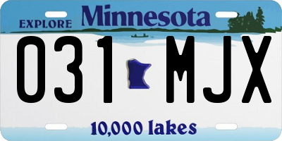 MN license plate 031MJX