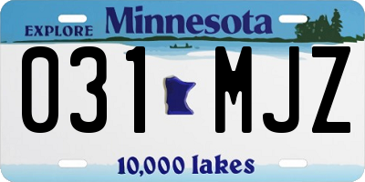 MN license plate 031MJZ