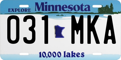 MN license plate 031MKA