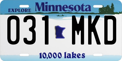 MN license plate 031MKD