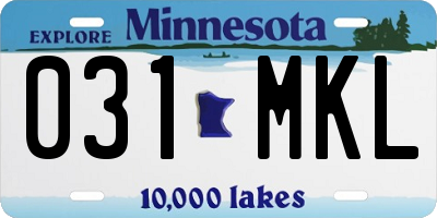 MN license plate 031MKL