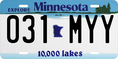 MN license plate 031MYY