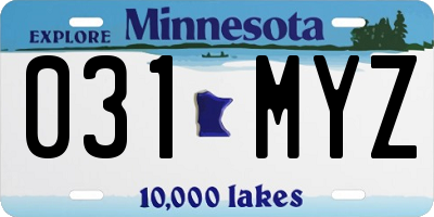 MN license plate 031MYZ