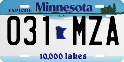 MN license plate 031MZA