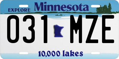 MN license plate 031MZE