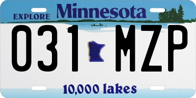 MN license plate 031MZP