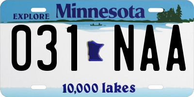 MN license plate 031NAA