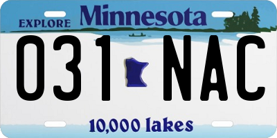MN license plate 031NAC