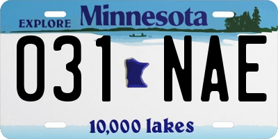 MN license plate 031NAE