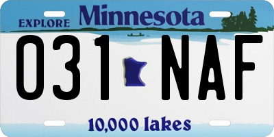 MN license plate 031NAF