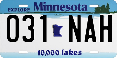 MN license plate 031NAH