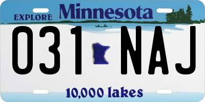 MN license plate 031NAJ