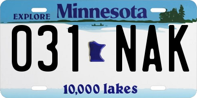 MN license plate 031NAK