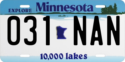 MN license plate 031NAN