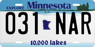 MN license plate 031NAR