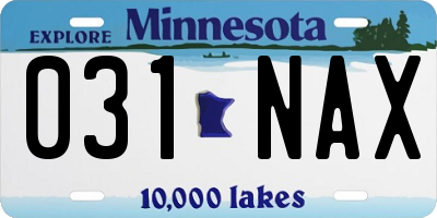 MN license plate 031NAX