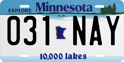 MN license plate 031NAY