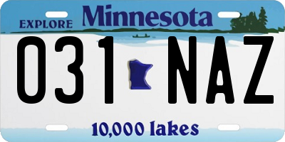 MN license plate 031NAZ