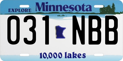 MN license plate 031NBB