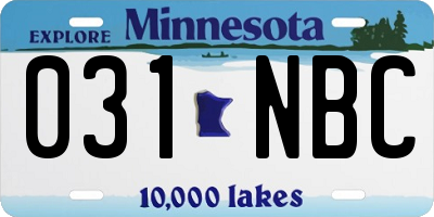 MN license plate 031NBC