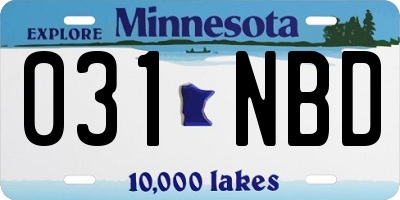 MN license plate 031NBD