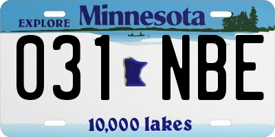 MN license plate 031NBE