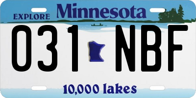 MN license plate 031NBF