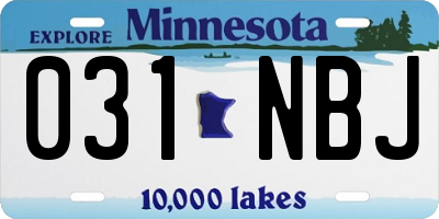 MN license plate 031NBJ